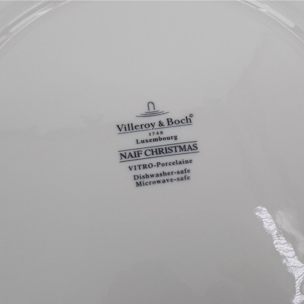 Set of 2 Villeroy & Boch Naif Christmas Dinner Plate Laplau 10.5 in diameter - Picture 11 of 11